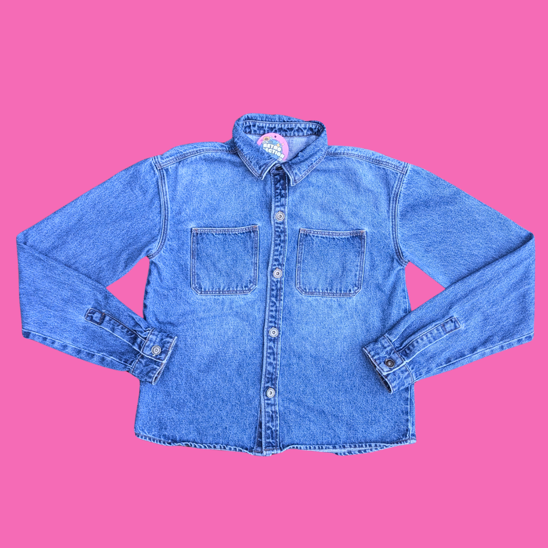 Nirvana Upcycled T-Shirt Denim Jacket Size M