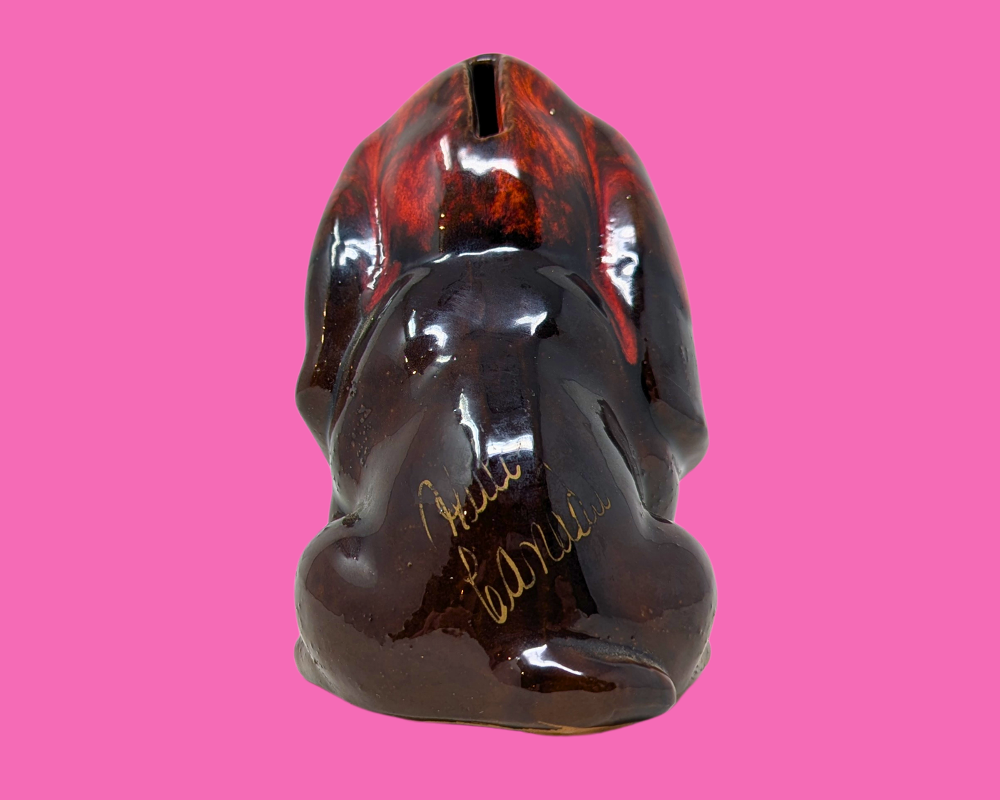 Vintage 1970's Ceramic Dog Piggy Bank