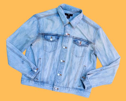 Handmade, Upcycled Garfield Denim Jacket Size M