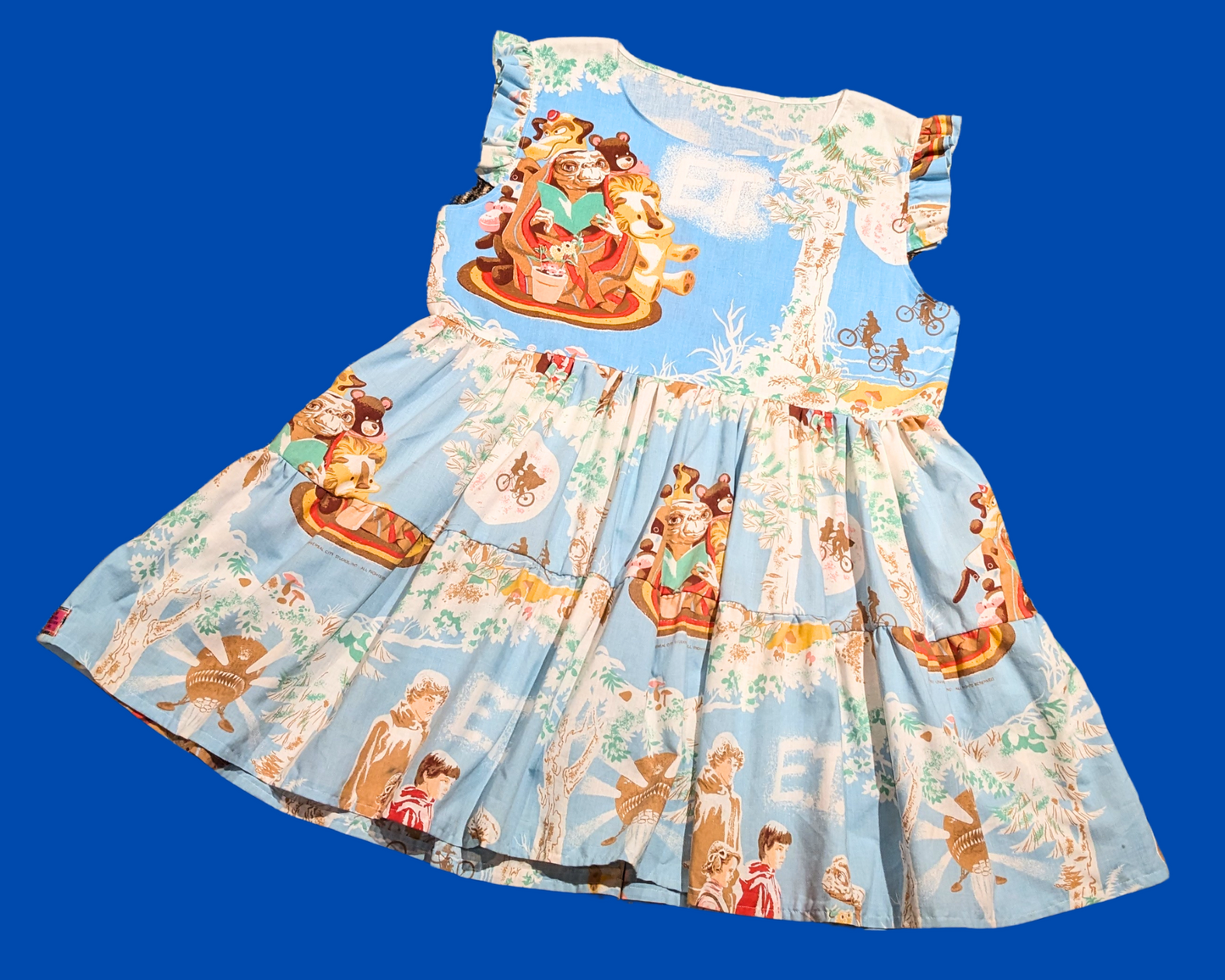 Handmade, Upcycled Vintage E.T Bedsheet Dress Size L-XL