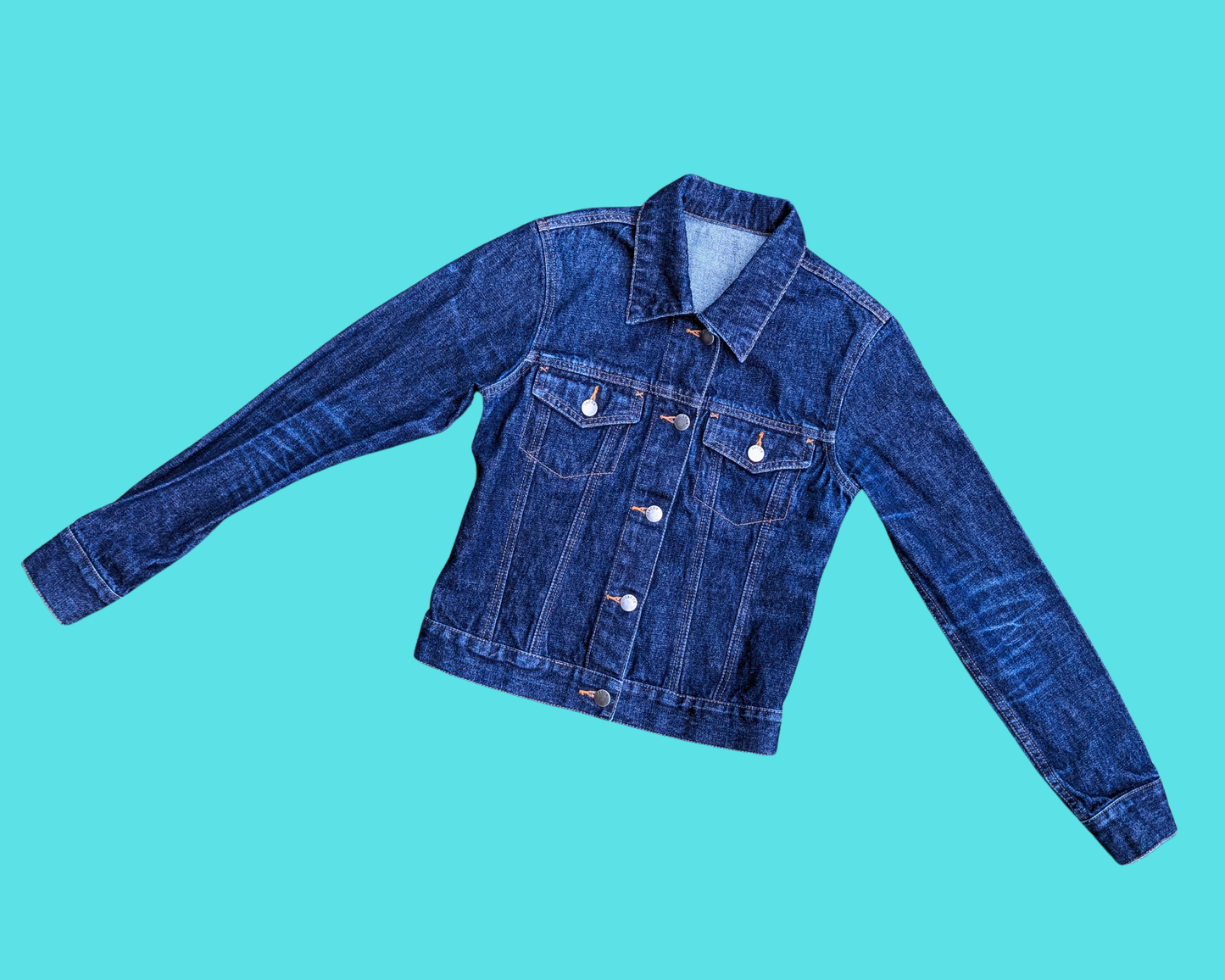 Veste en jean La Petite Sirène de Disney, fabriquée à la main et recyclée, taille S