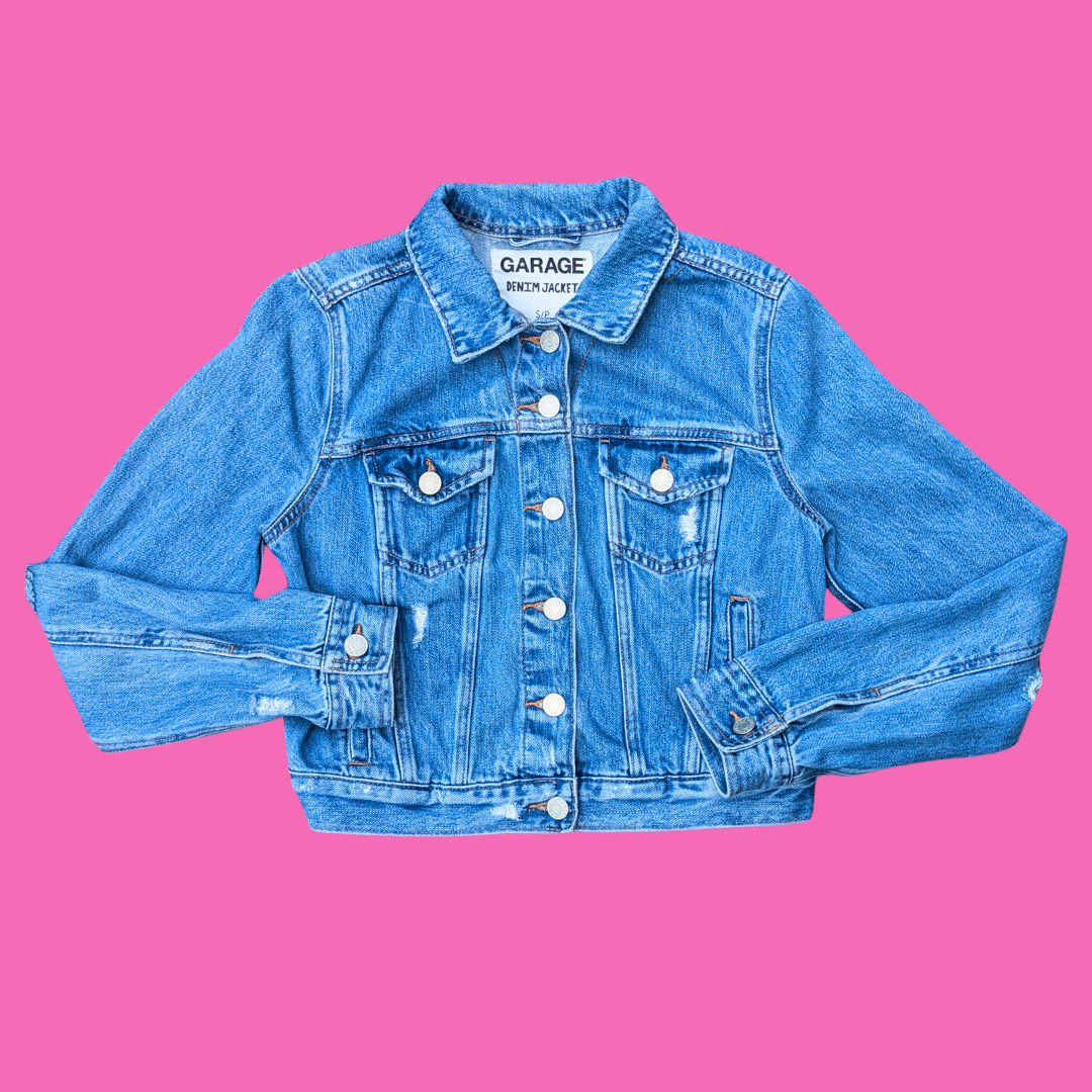 Pokemon Upcycled T-Shirt Denim Jacket Size S