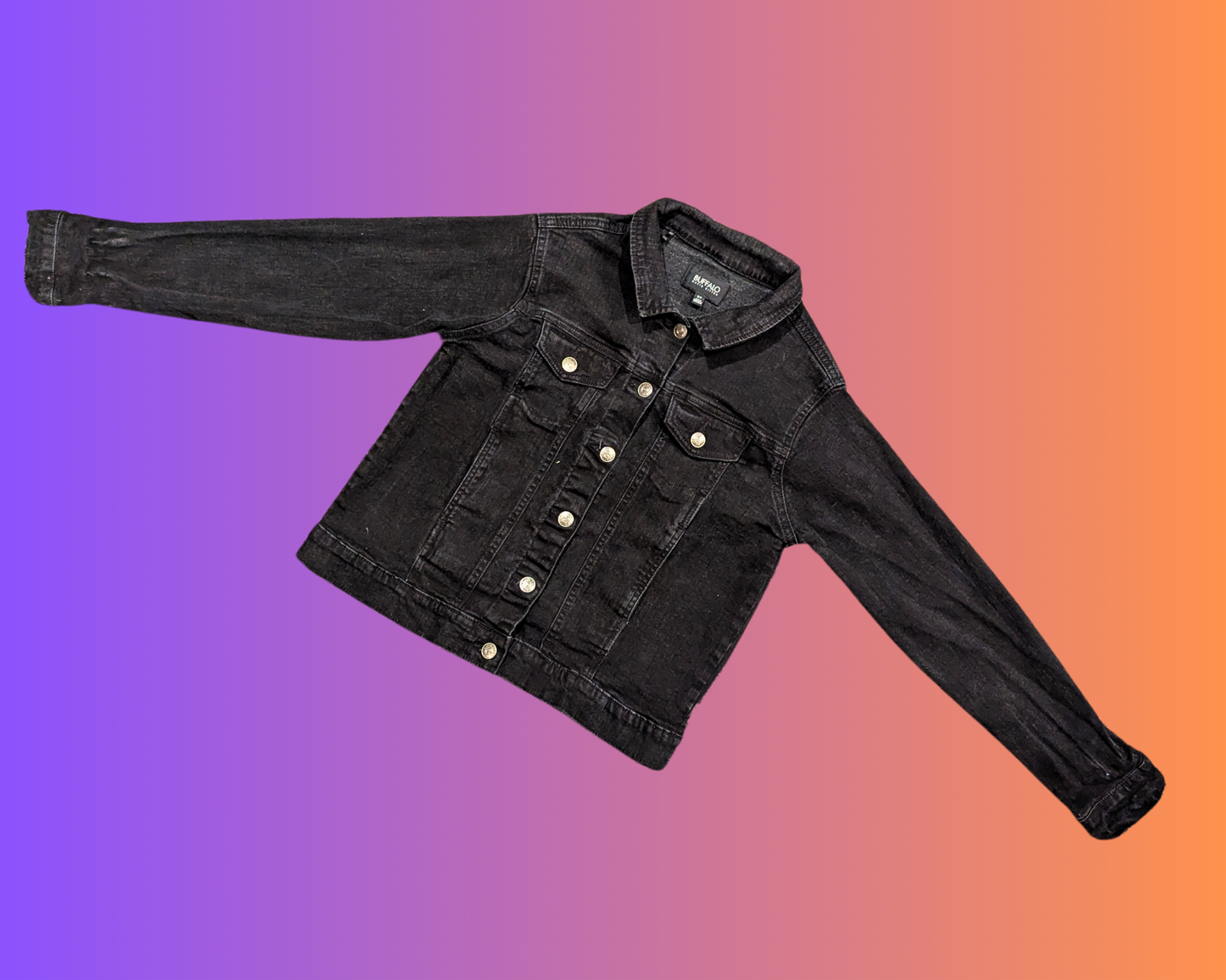 Handmade, Upcycled Lady Gaga, Joanne World Tour Black Denim Jacket Size S
