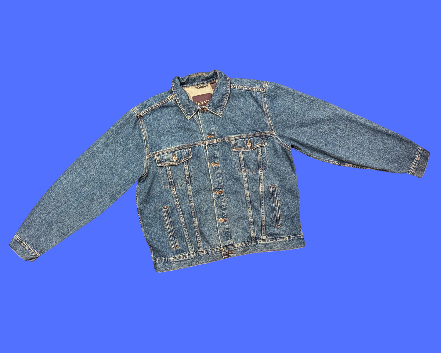 Handmade, Upcycled Sponge Bob Square Pants Pillow Case Denim Jacket Size XL