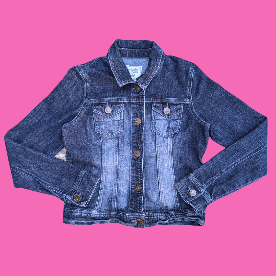 The Beatles, Abbey Road Upcycled T-Shirt Denim Jacket Size M for Women