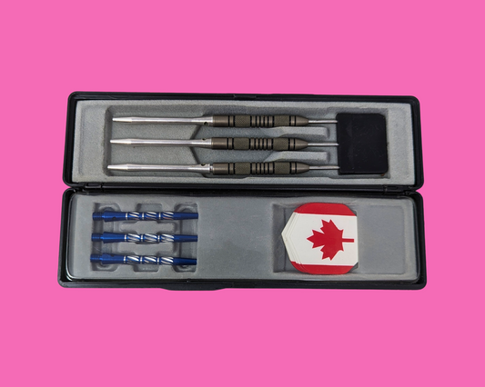 Ensemble de 3 fléchettes professionnelles avec drapeaux canadiens