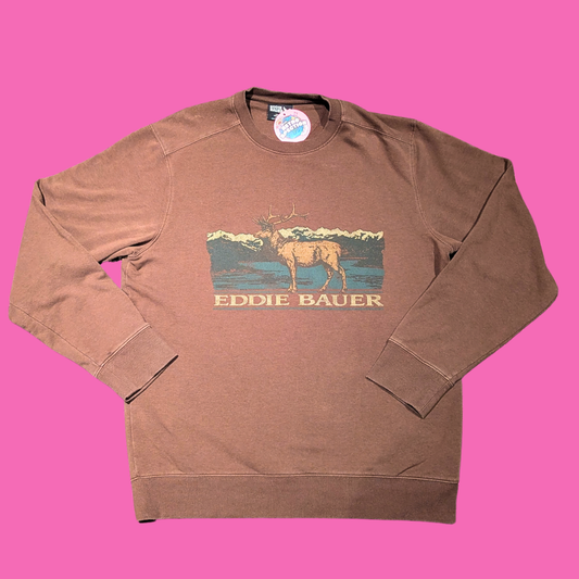 Eddie Bauer Brown Crewneck Size M