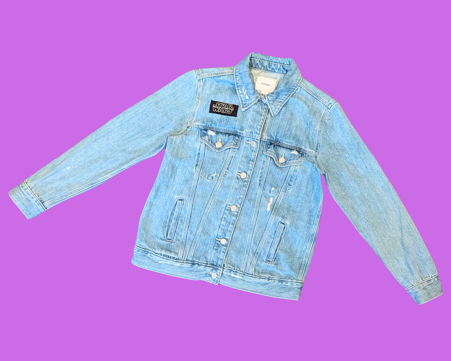Veste en jean Star Wars Dark Vador faite main et recyclée, taille S
