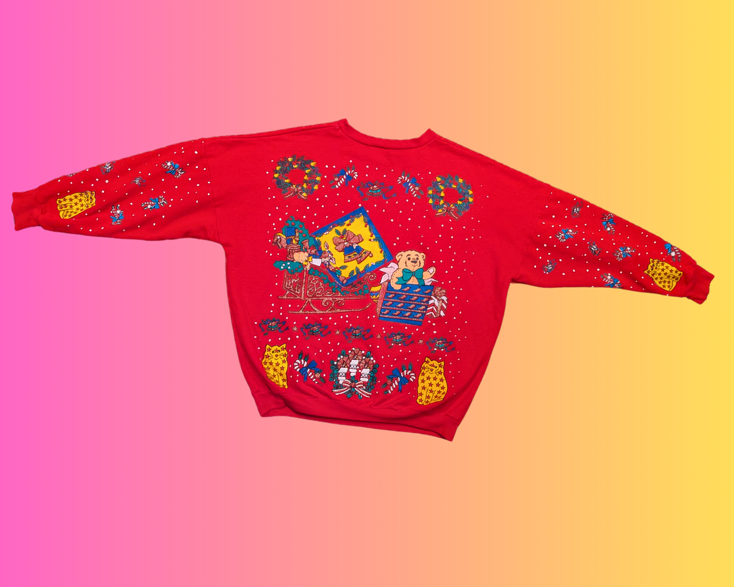 Vintage 1980's Kitsch Christmas Sweater Size L