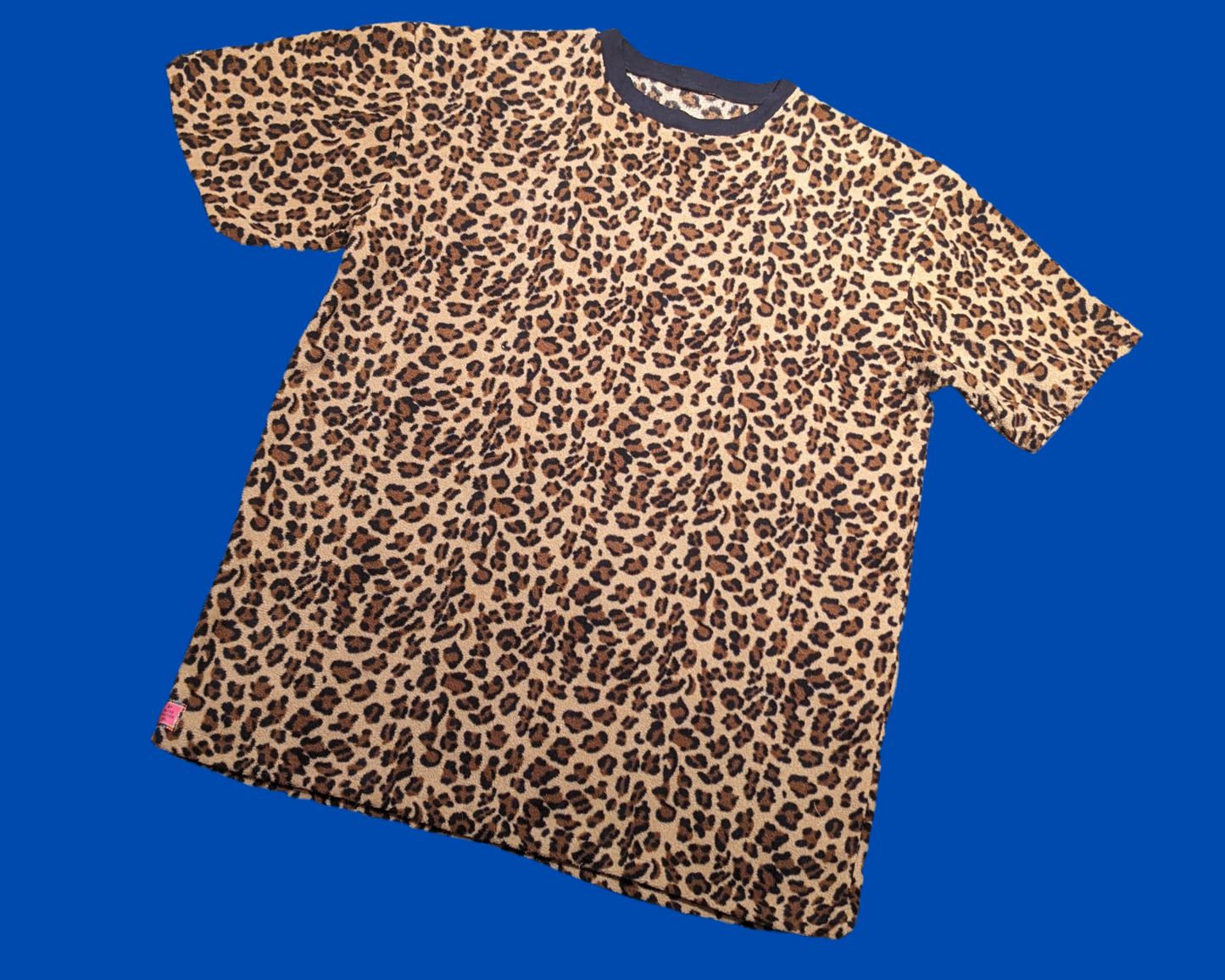 Handmade, Upcycled Vintage 1990's Leopard Print Blanket T-Shirt Oversized XL