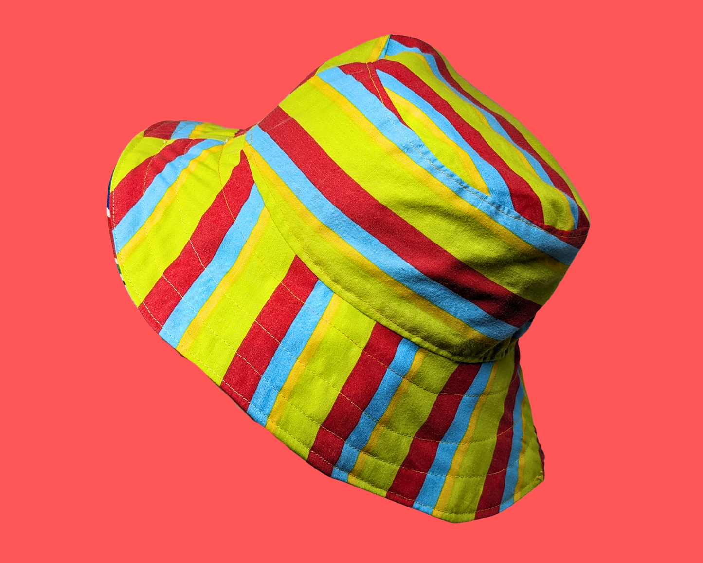 Handmade and Upcycled NHL Hockey Bedsheet Reversible Bucket Hat