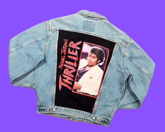 Handmade, Upcycled Michael Jackson's Thriller Levis Denim Jacket Size S
