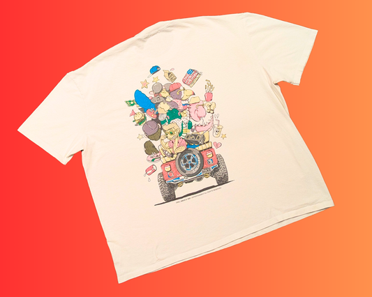 Vintage 1990's Chill Since '93 (Illustration on Both Sides) T-Shirt Size L