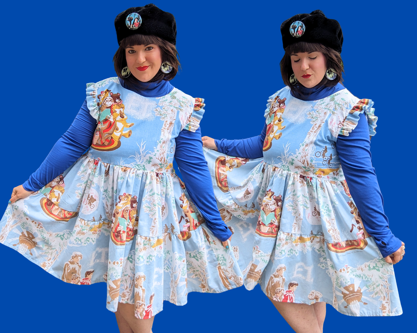 Handmade, Upcycled Vintage E.T Bedsheet Dress Size L-XL