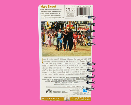 Grease VHS Movie Notebook