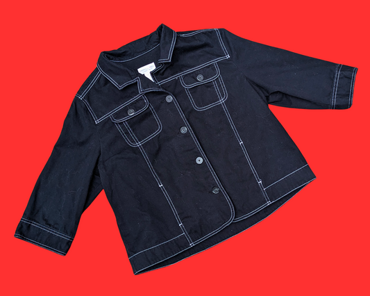 Handmade, Upcycled Jurassic Park Denim Jacket Size XL