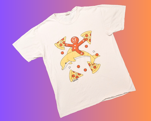 T-shirt amusant Pizza Y2K taille L