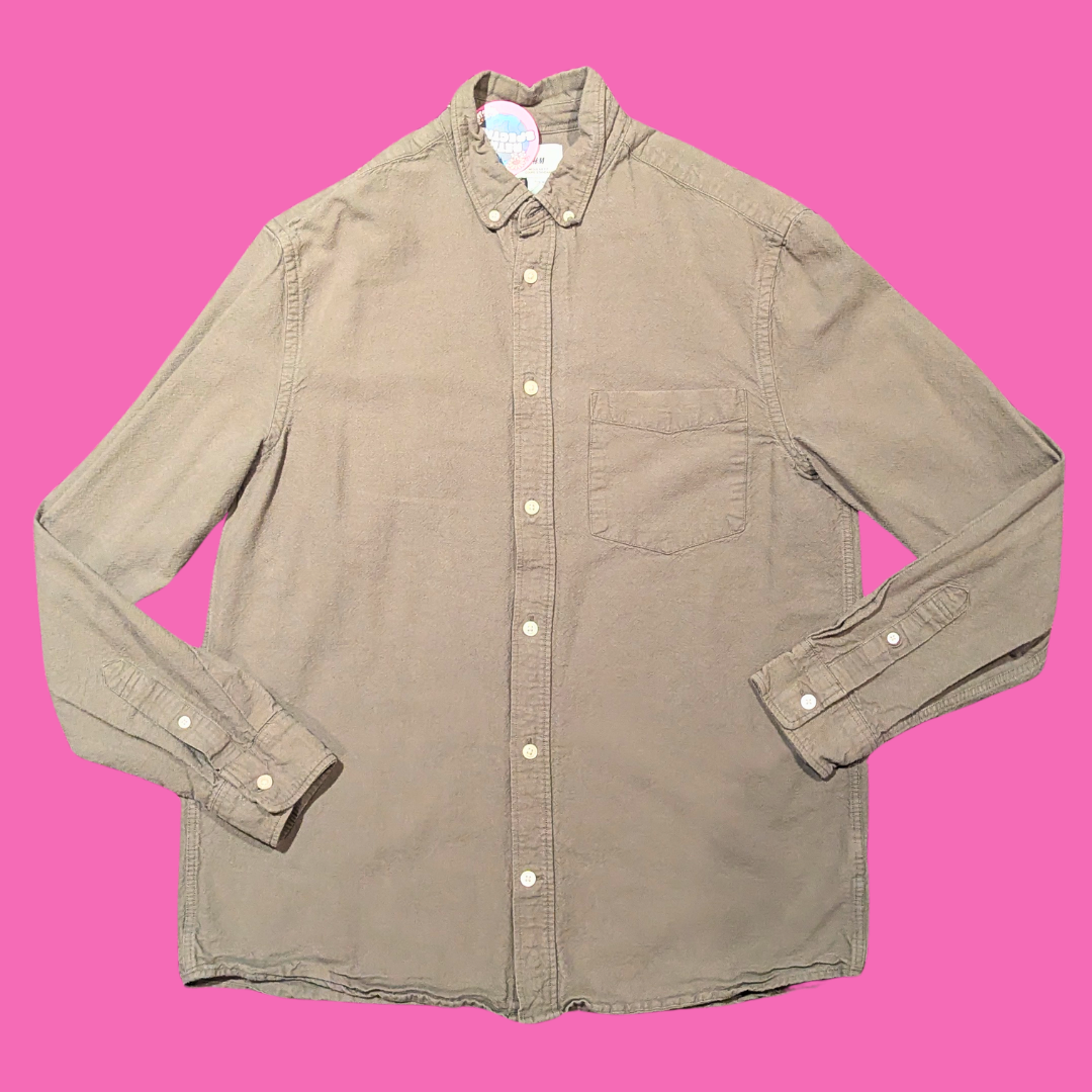 H&M Green Regular Fit Button Down Shirt Size M for Men