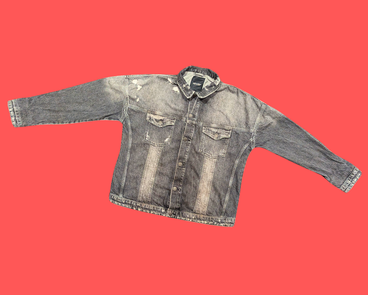 Handmade, Upcycled Dragon Ball Z Black Denim Jacket Size L