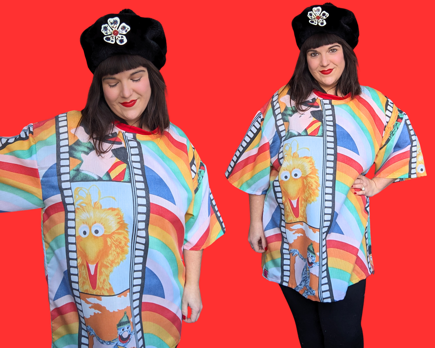 Handmade, Upcycled Sesame Street Bedsheet T-Shirt Oversized L
