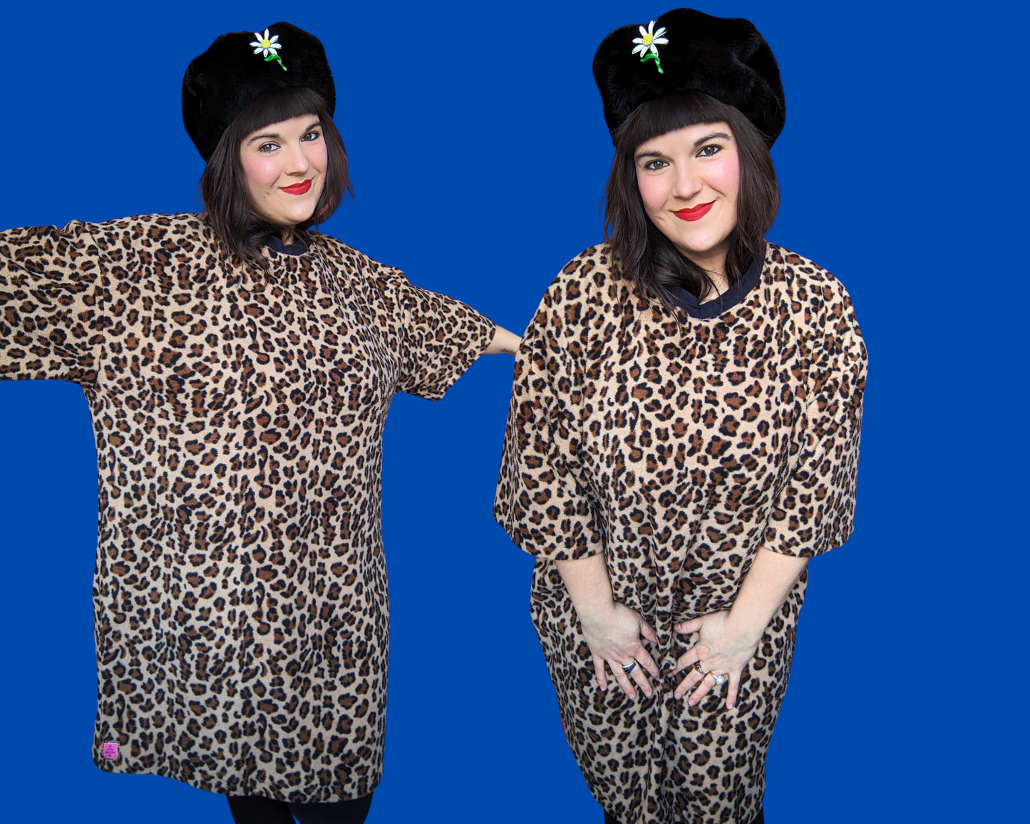 Handmade, Upcycled Vintage 1990's Leopard Print Blanket T-Shirt Oversized XL
