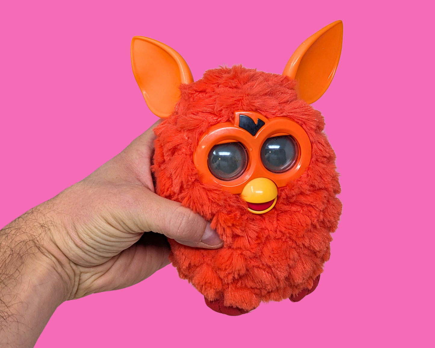 Y2K Orange Furby Toy, Functional
