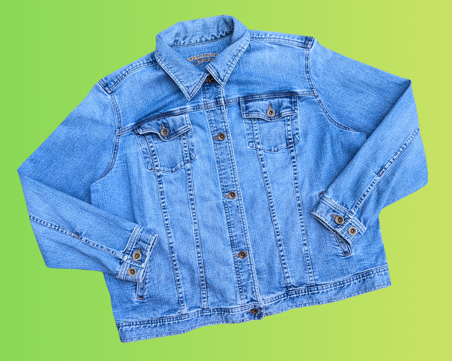 Handmade, Upcycled Friends Denim Jacket Size XL
