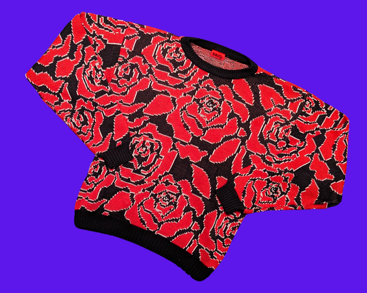 Vintage 1990's Floral Knit Sweater Size M