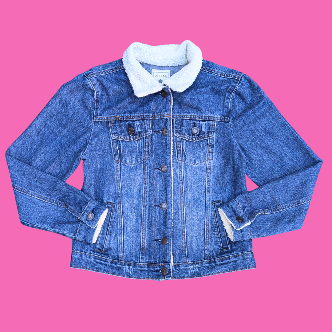 Bart Simpson Upcycled T-Shirt Denim Jacket Size L for Women