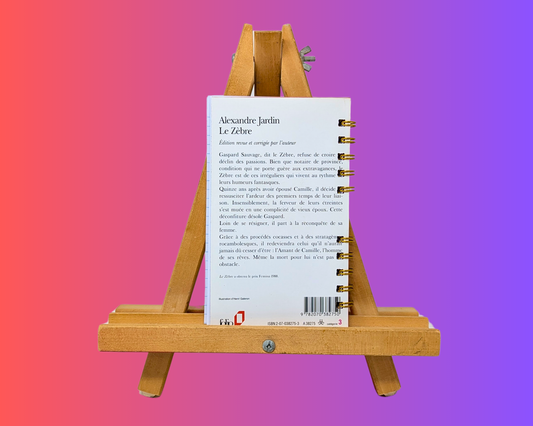 Handmade and Upcycled Le Zèbre Novel by Alexandre Jardin Notebook