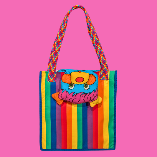 Handmade, Upcycled Popples Pillow Case Tote Bag