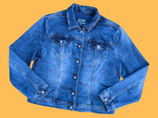 Handmade, Upcycled Casper The Friendly Ghost Denim Jacket Size L