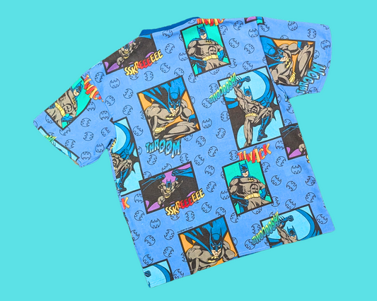 Handmade, Upcycled Vintage Batman Bedsheet T-Shirt Size M