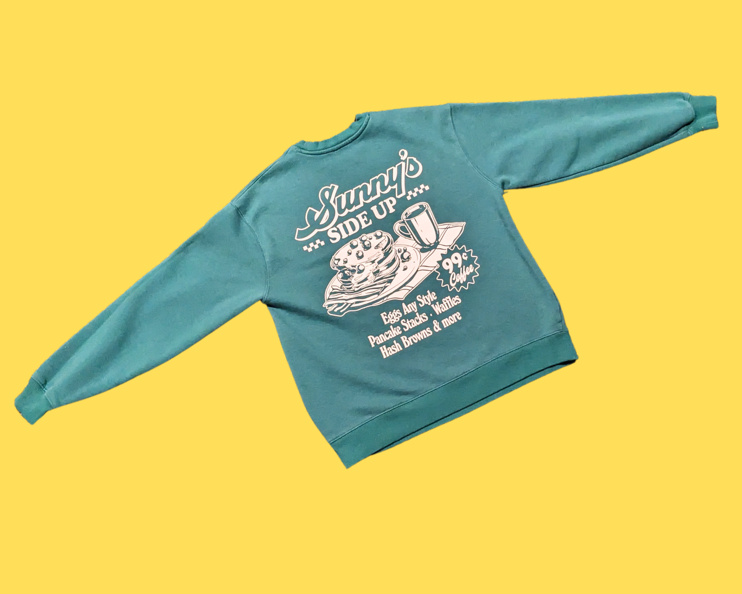 Y2K Green Sunny's Side Up Crewneck Size S