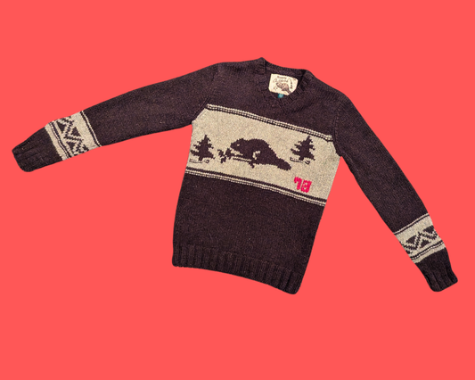 Pull Roots en laine véritable vintage de 1978, taille M