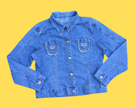 Veste en jean Freddie Mercury, Queen, fabriquée à la main et recyclée, taille XL