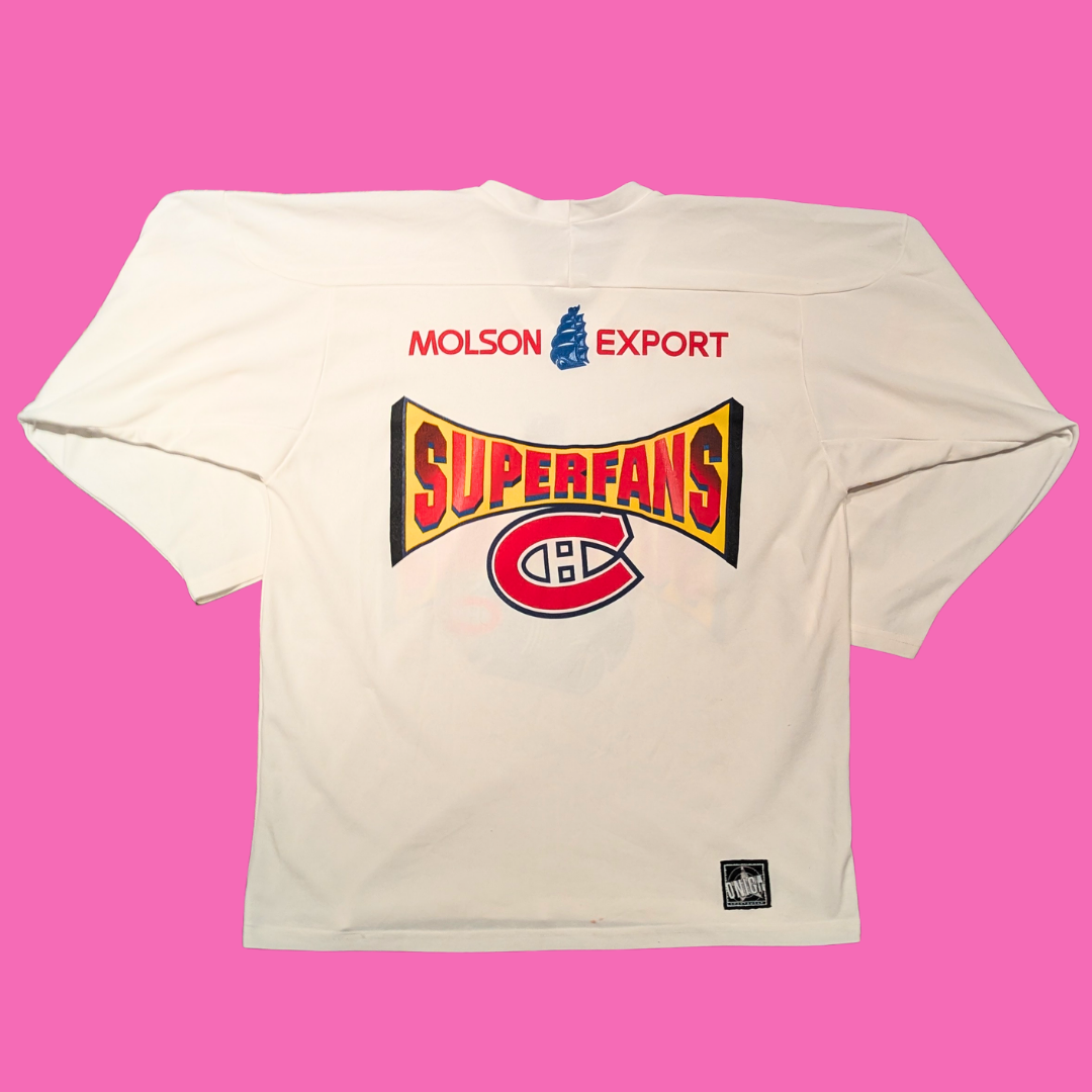 Vintage 1990's Onign Superfans Canadiens de Montréal Molson Jersey Size XL