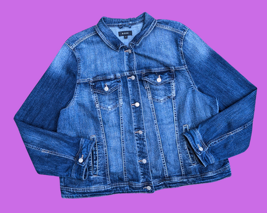 Handmade, Upcycled Prince Denim Jacket Size 3XL
