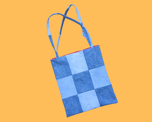 Handmade, Upcycled Levi's Jeans Patchwork Tote Bag