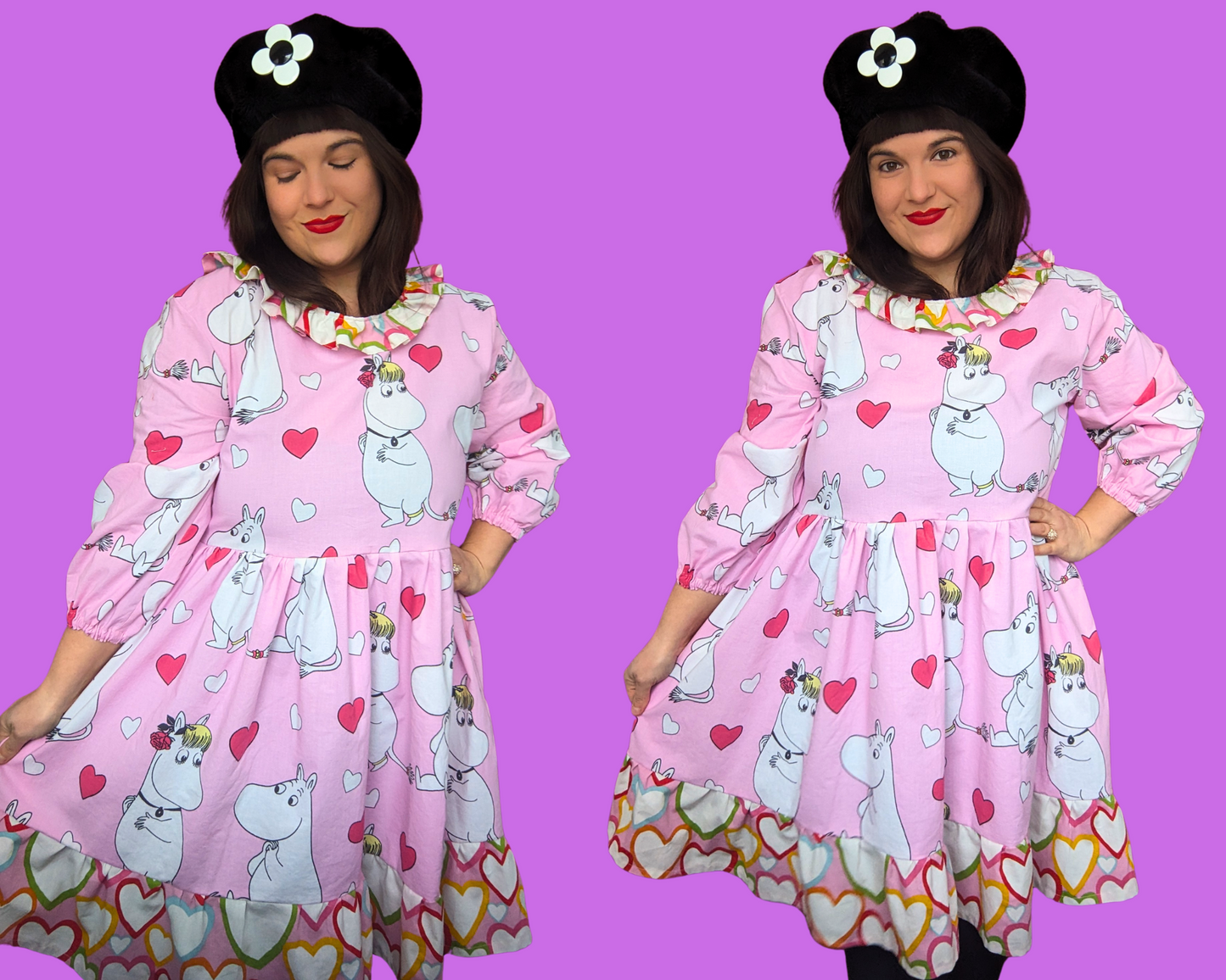 Handmade, Upcycled The Moomins Bedsheet Dress Size L-XL