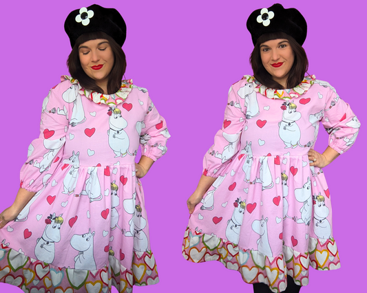 Handmade, Upcycled The Moomins Bedsheet Dress Size L-XL
