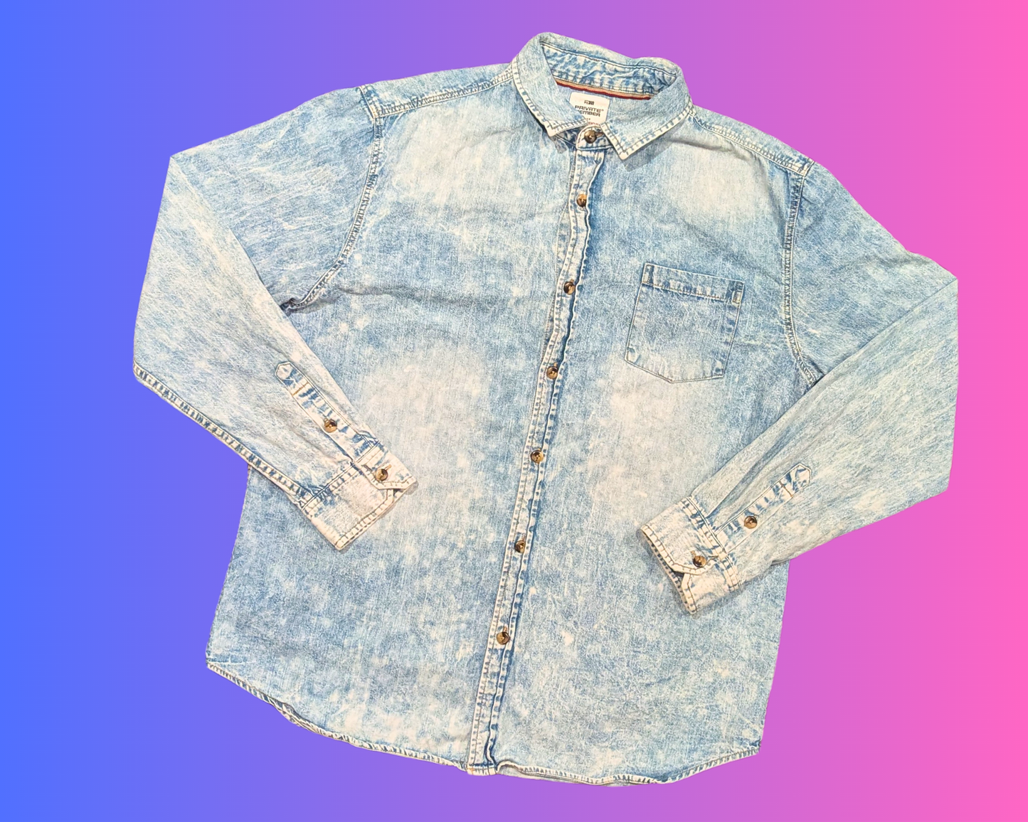 Handmade, Upcycled Tom and Jerry Denim Jacket/Shirt Size L