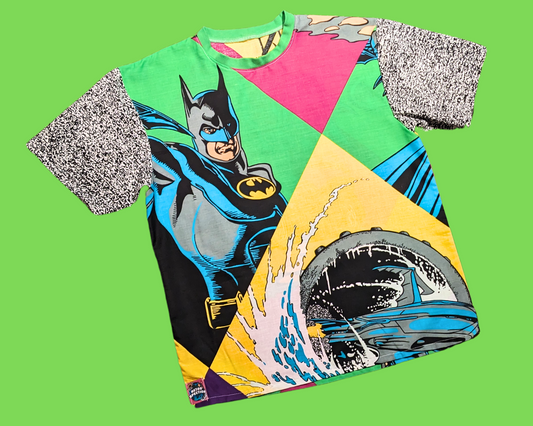 T-shirt Batman vintage 1992 fait main et recyclé, taille M
