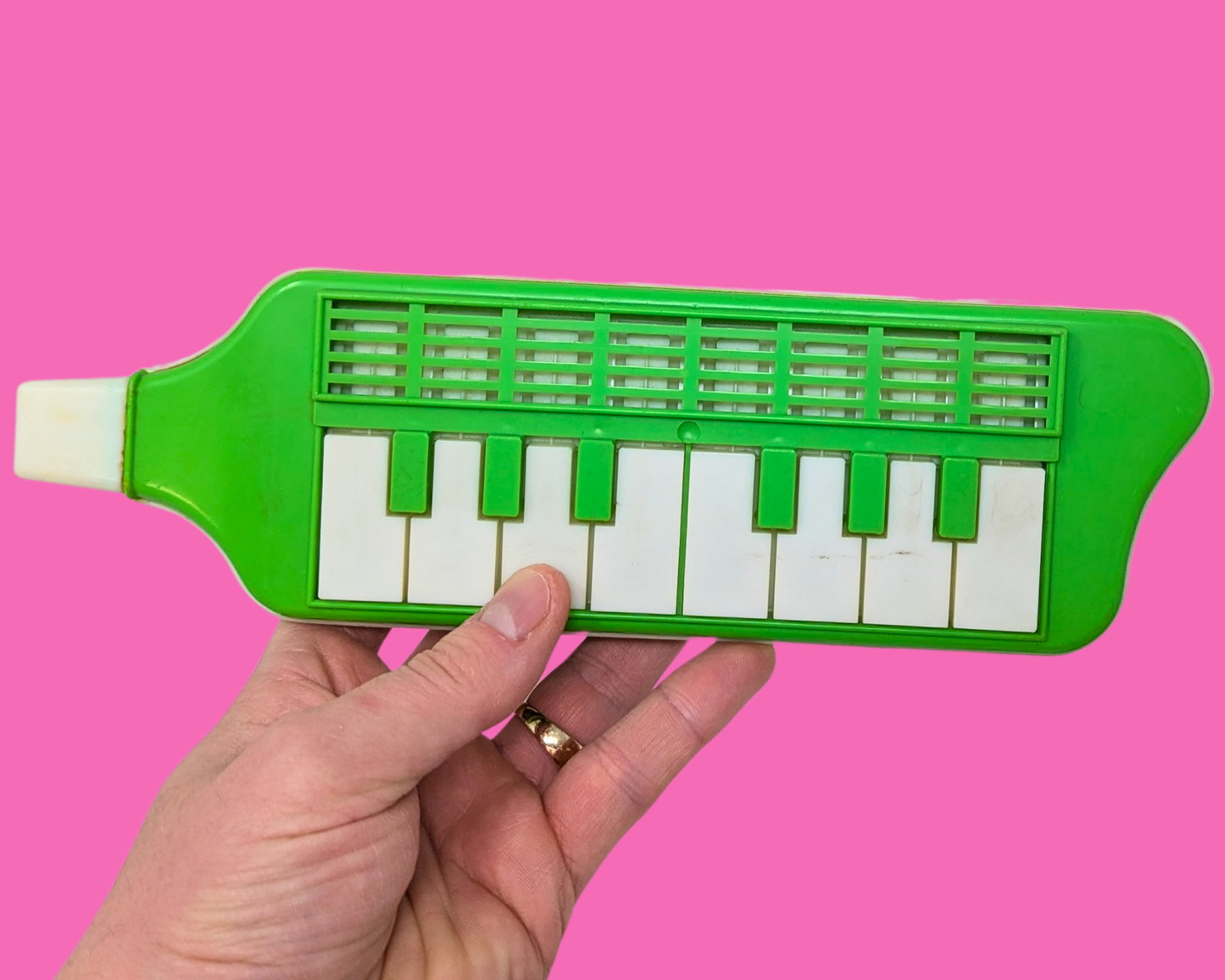 Vintage 1980's Green Blow Melodeon Instrument