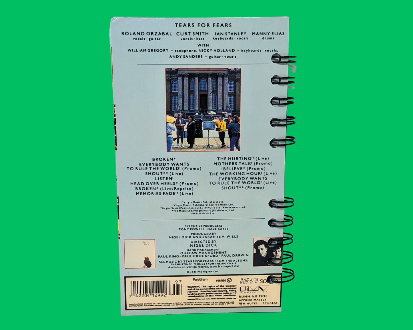 Tears for Fears Scenes from the Big Chair VHS Movie Notebook