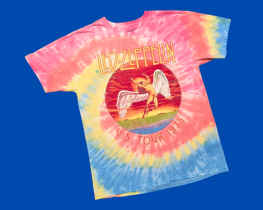 T-shirt Led Zeppelin des années 2000, tie-dye, taille L