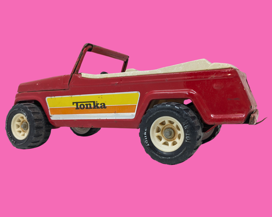 Voiture Tonka décapotable rouge vintage des années 1970