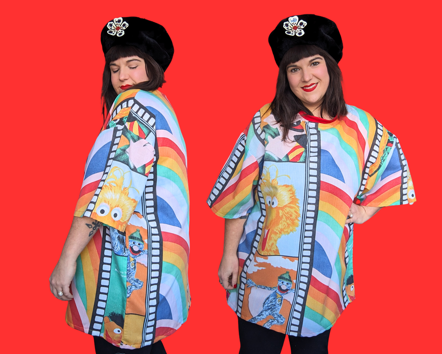 Handmade, Upcycled Sesame Street Bedsheet T-Shirt Oversized L