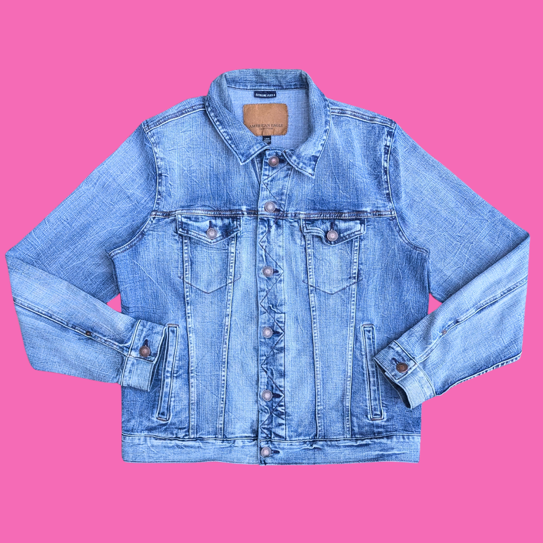Gorillaz Upcycled T-Shirt Denim Jacket Size L