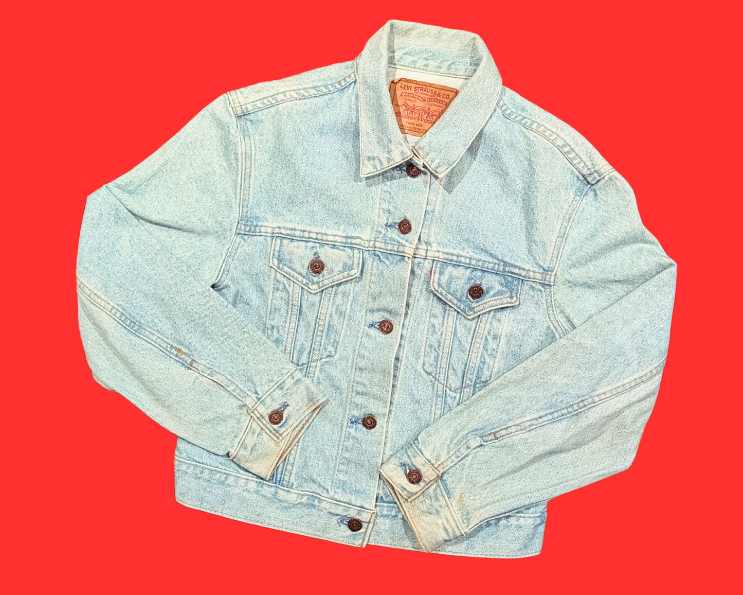 Handmade, Upcycled Halloween's Michael Myers The Boogeyman Levis Denim Jacket Size S